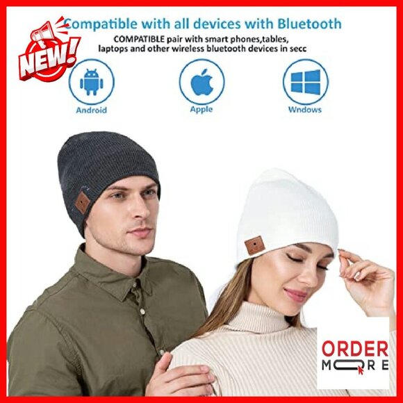 Bluetooth Beanie Wireless Knit Cap 30H Playtime HD Speakers Microphone main image 6